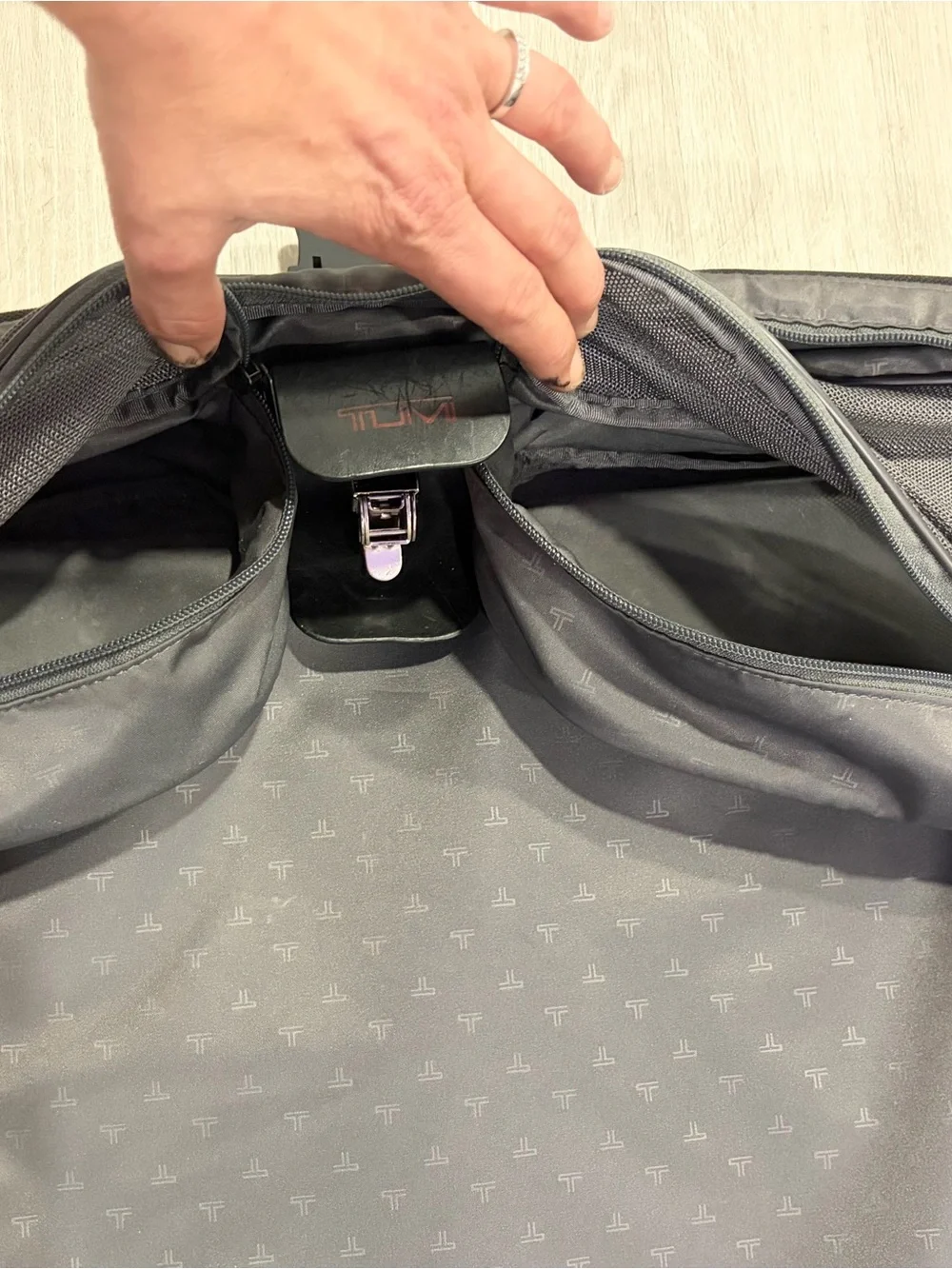 Tumi Black Travel Garment Bag with Multiple Exterior Pockets